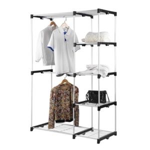 Freestanding Double Rod Clothing Rack